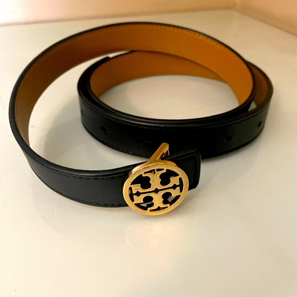 Tory Burch belt reversible, black brown size small